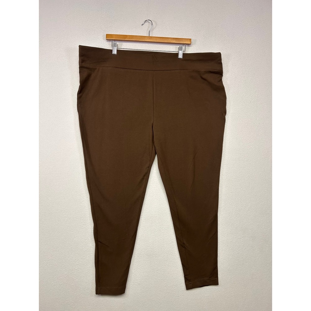 Casual Athleisure Terra & Sky Women 4X Chocolate Plum High Rise Fitted Leggings